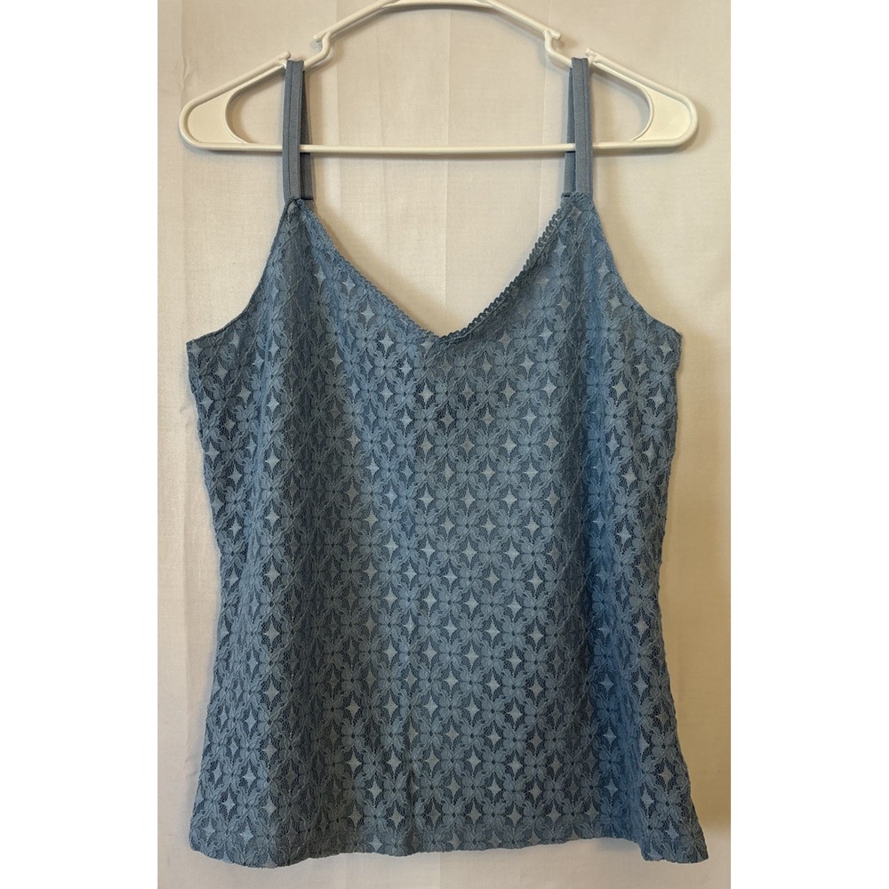 Avenue Lace Lined Camisole Top Stretch, Blue, adjustable Strap‎ NWT 14/16